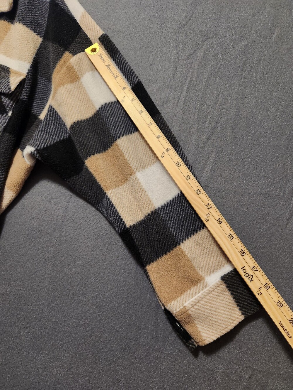 Sabrina Lauren Plaid Top Womens Size 3X Multicolor Button Snaps Pockets Fleece - Picture 6 of 8